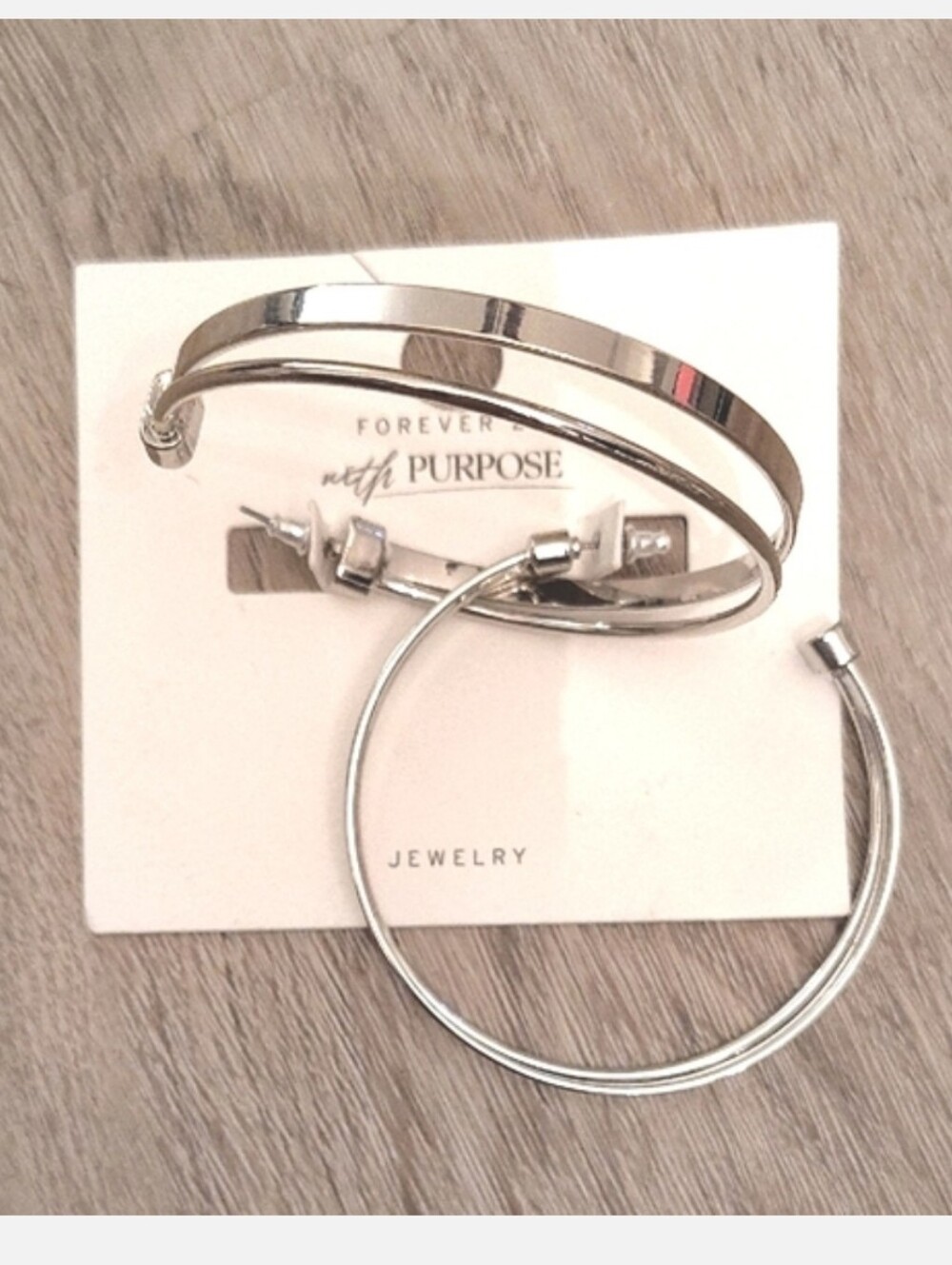 2 Items For $20🆕Silver XL Two Hoop Stack Earrings
